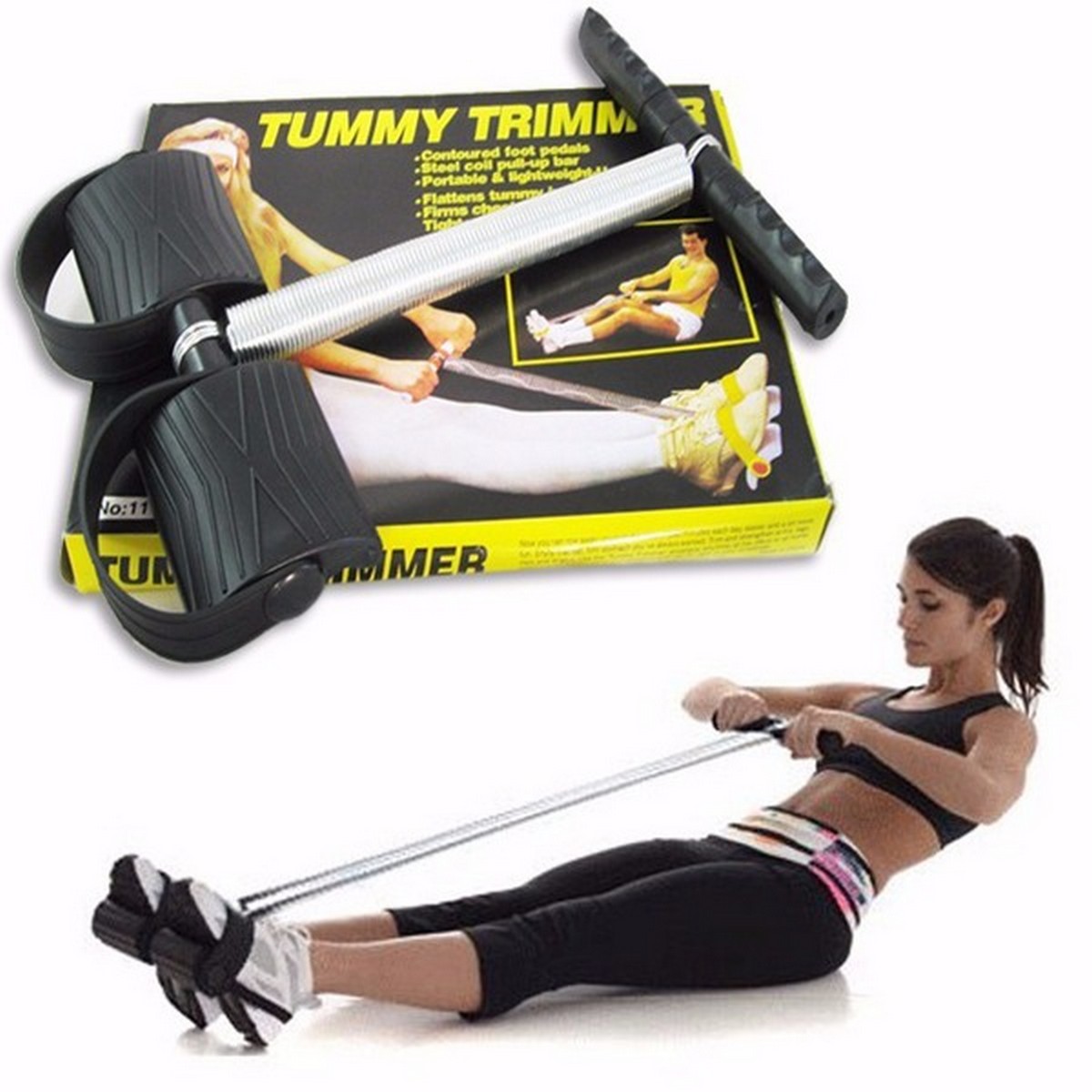 tummy trimmer iron bow chest expander yoga pilates exercise