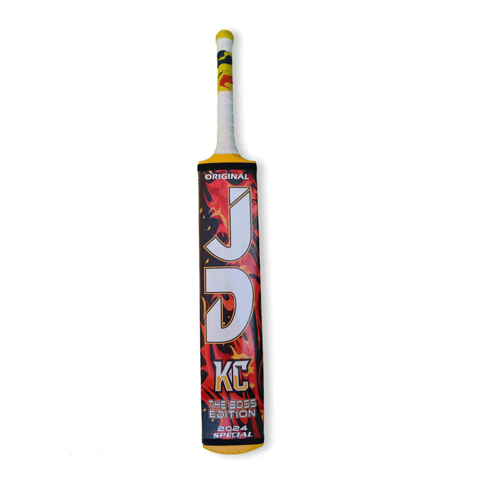 jd cricket tapeball bat kc boss edition srilankan coconut wood orange