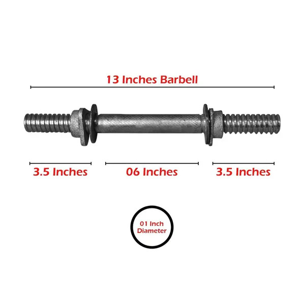 weight lifting barbell standard 1 inch dia 13 inches