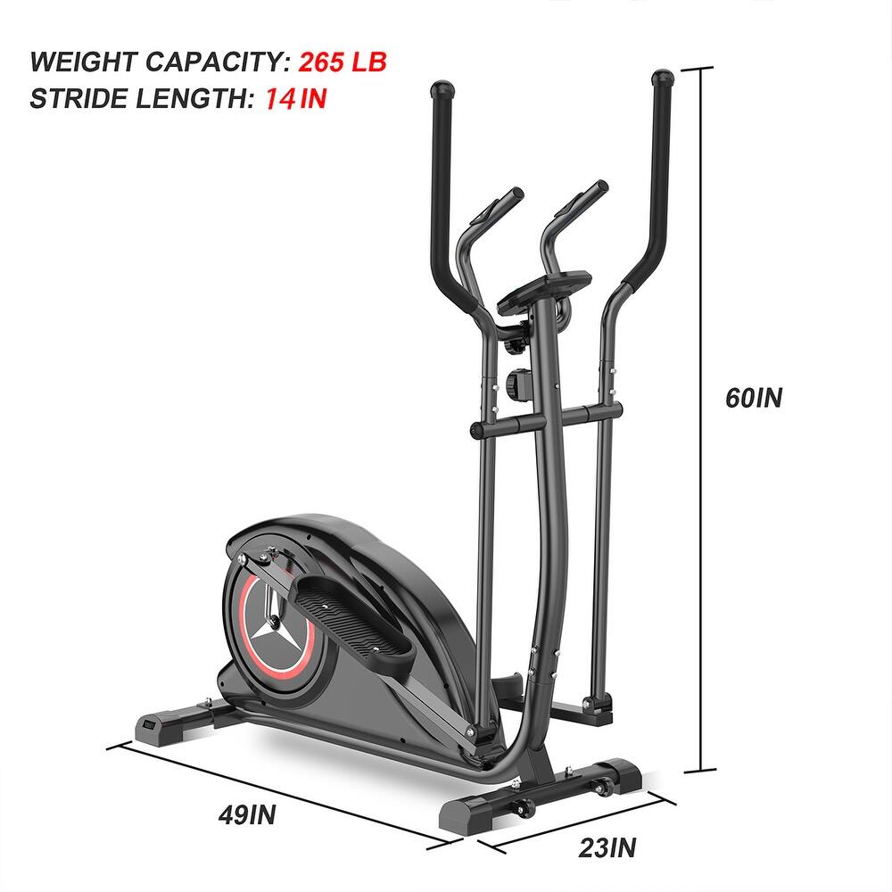 Elliptical Upright Exercise Bike with Adjustable 8-Level
