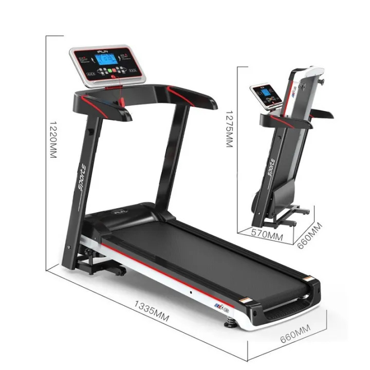 Fitness treadmill foldable multi-functional 12speed adjustable LED display
