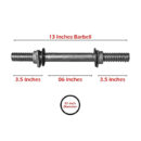 Weight Lifting Barbell Standard 1 Inch Dia 13 Inches