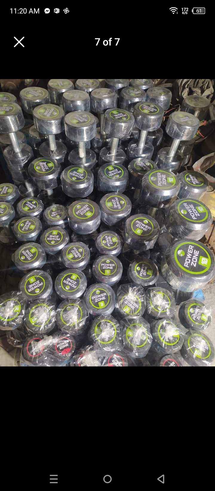 Power Zone Rubber Coated Dumbbells 1KG to 12KG - Image 3